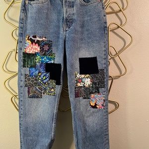 Hand Appliquéd Dad Style Jeans